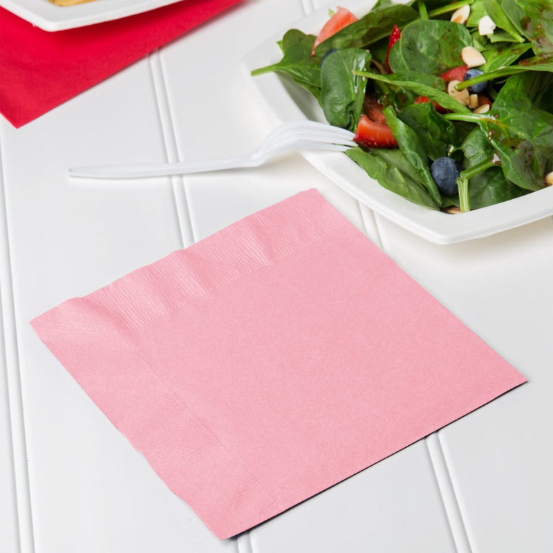 Creative Converting 240 Count Celebrations Lunch Paper Napkins, Classic Pink - Image 4